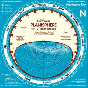 Carte du ciel Rob Walrecht Planisphere 0° Equator 25cm