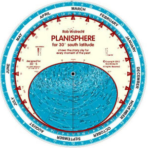 Carte du ciel Rob Walrecht Planisphere 30°S 25cm