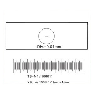 ToupTek Micromètre-objet, Lignes (X) 1mm/100 Div.x0.01mm