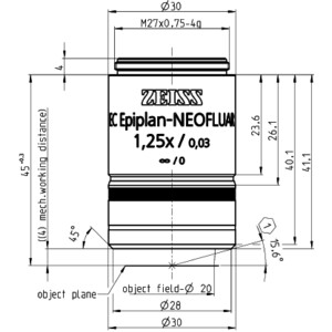 Objectif ZEISS Objektiv EC Epiplan-Neofluar 1,25x/0,03 wd=4,0mm