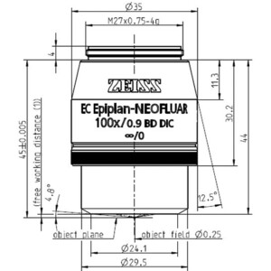 Objectif ZEISS Objektiv EC Epiplan-Neofluar 100x/0,9 HD DIC wd=1.0mm