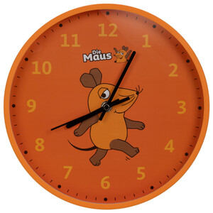 DieMaus Horloge murale pour enfants orange