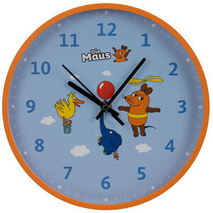 DieMaus Horloge murale pour enfants, bleue