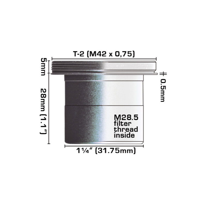 Adapter Baader Tube d'extension1,25"/2T avec gorge de sûreté