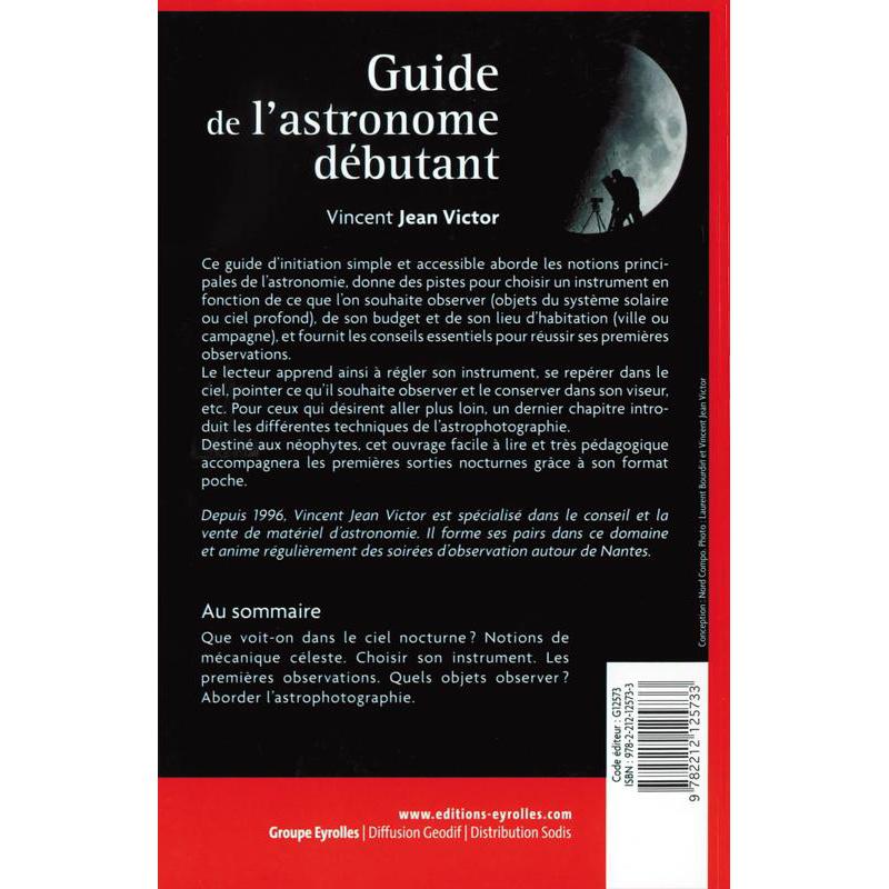 Livre Eyrolles Guide de l'astronome débutant