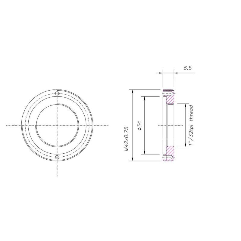 Baader Bague d'élargissement de 1"C(i) vers T-2(a)