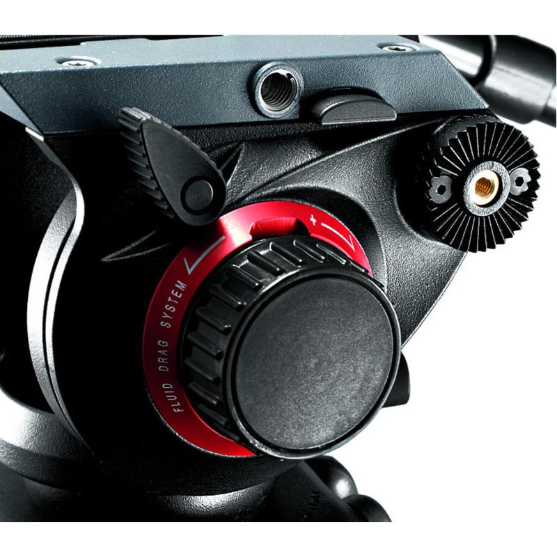 Manfrotto 504HD Tête panoramique pour trépied Pro Fluid Video-Neiger avec attache rapide 501PL