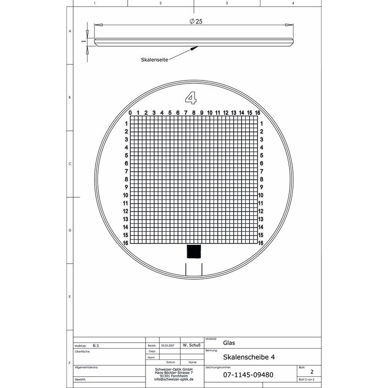 Schweizer Echelle 4 pour loupe de mesure Tech-Line