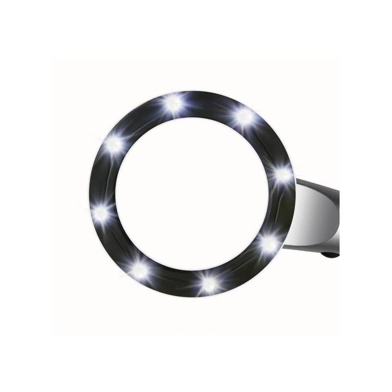 Bresser Loupe 2,5x, diamètre 55 mm, éclairage LED