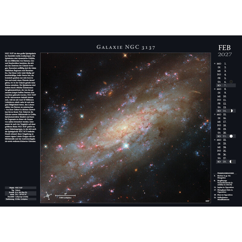 Calendrier Astronomie-Verlag Weltraum-Kalender 2027