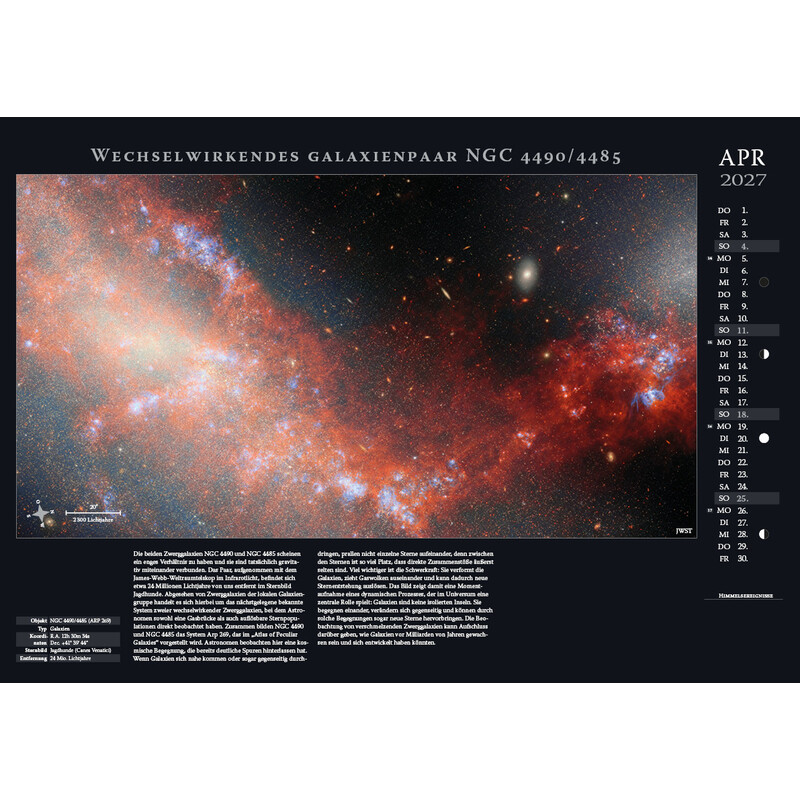 Calendrier Astronomie-Verlag Weltraum-Kalender 2027