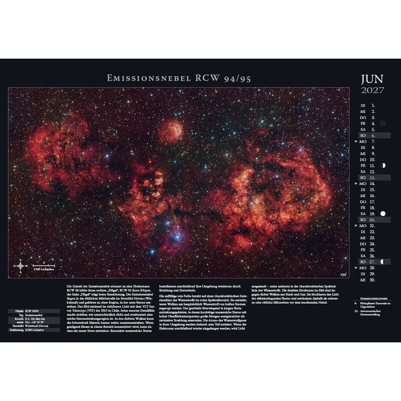 Calendrier Astronomie-Verlag Weltraum-Kalender 2027