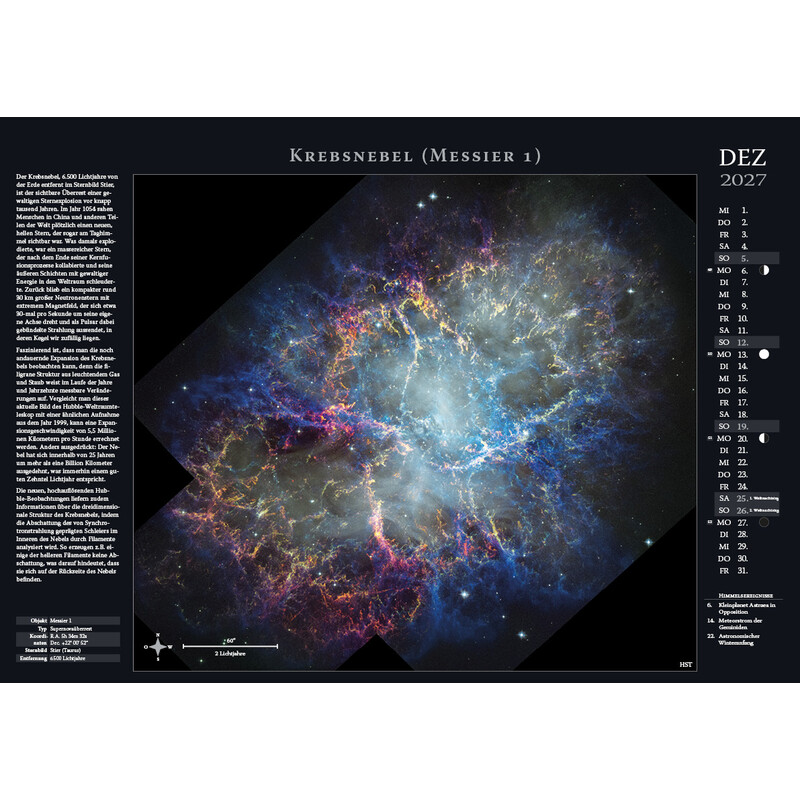 Calendrier Astronomie-Verlag Weltraum-Kalender 2027