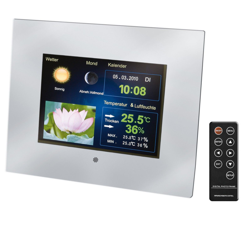 Bresser DPF 820W Dig. Bilderrahmen mit Wetterstation