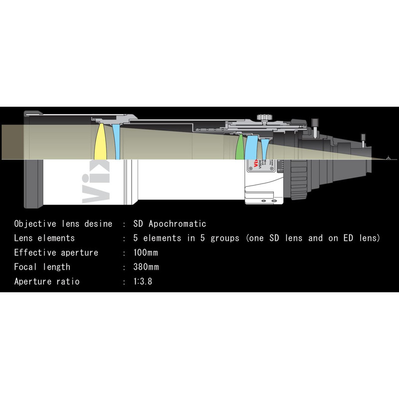 Lunette apochromatique Vixen AP 100/380 VSD100 F3.8 OTA