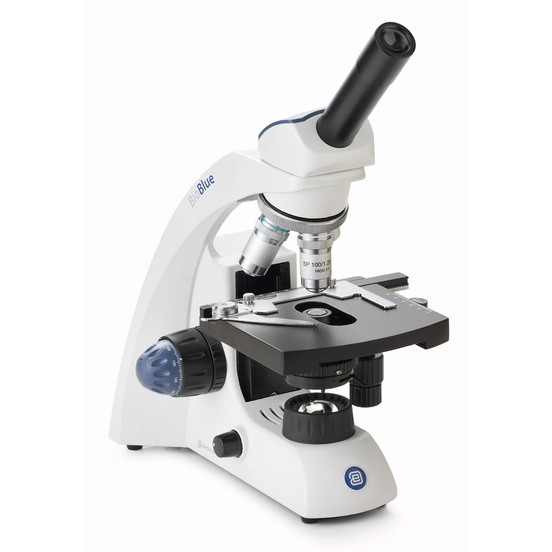 Euromex Microscope BioBlue, BB.4240, monoculaire, DIN, semi-plan, 40x-600x, 10x/18, LED, 1 W