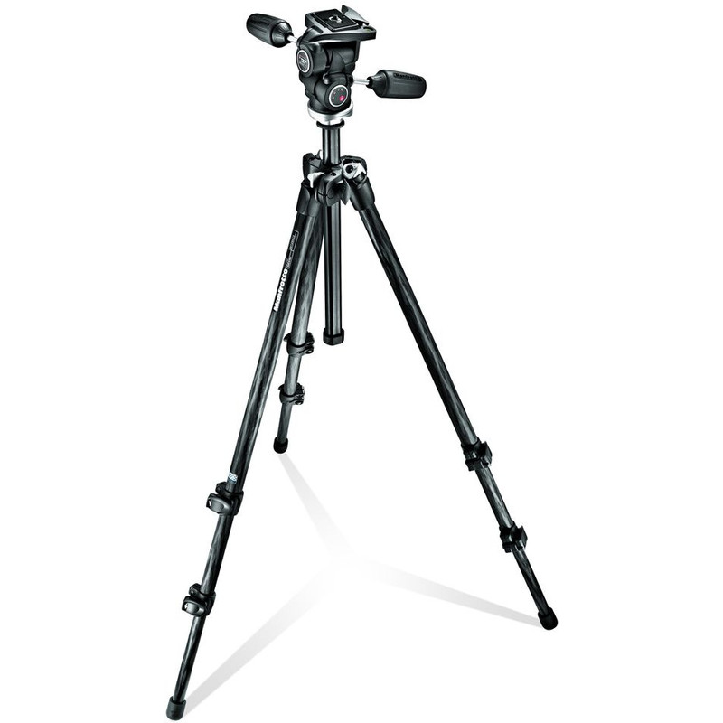 Manfrotto Kit statif tripode en fibre de carbone MK 294 C3-D3RC2 tête panoramique 3 voies