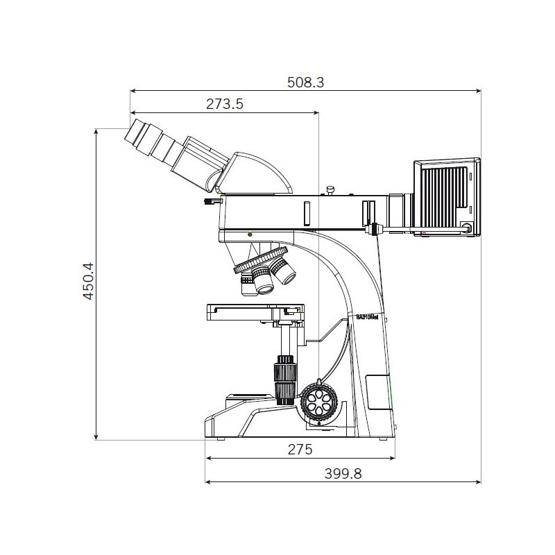 Motic Microscope trinoculaire BA310 MET-T, (3 "x2") (plan de travail: 76,2mmx50,8mm)