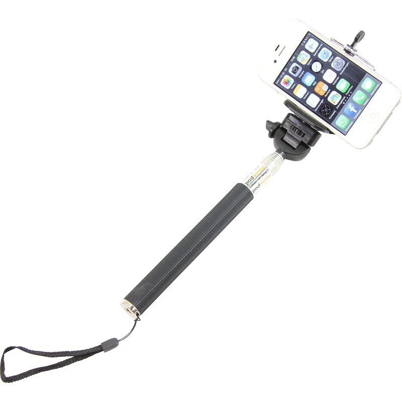 Monopied en aluminium Canne à selfie pour Smartphone et appareil photo compact, rose
