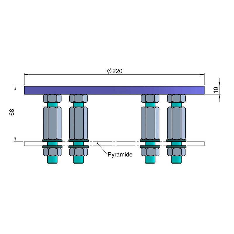 euro EMC Pied colonne d'observatoire  P200, hauteur totale 120 cm