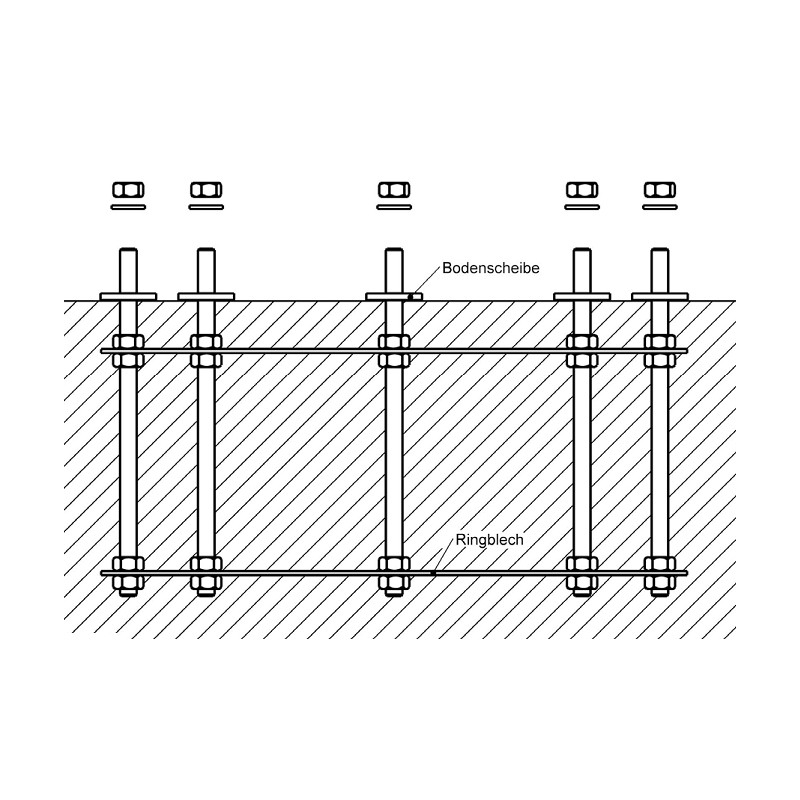 euro EMC Ensemble d'ancrage 2 pour pied colonne d'observatoire P200 avec 120 cm de hauteur totale