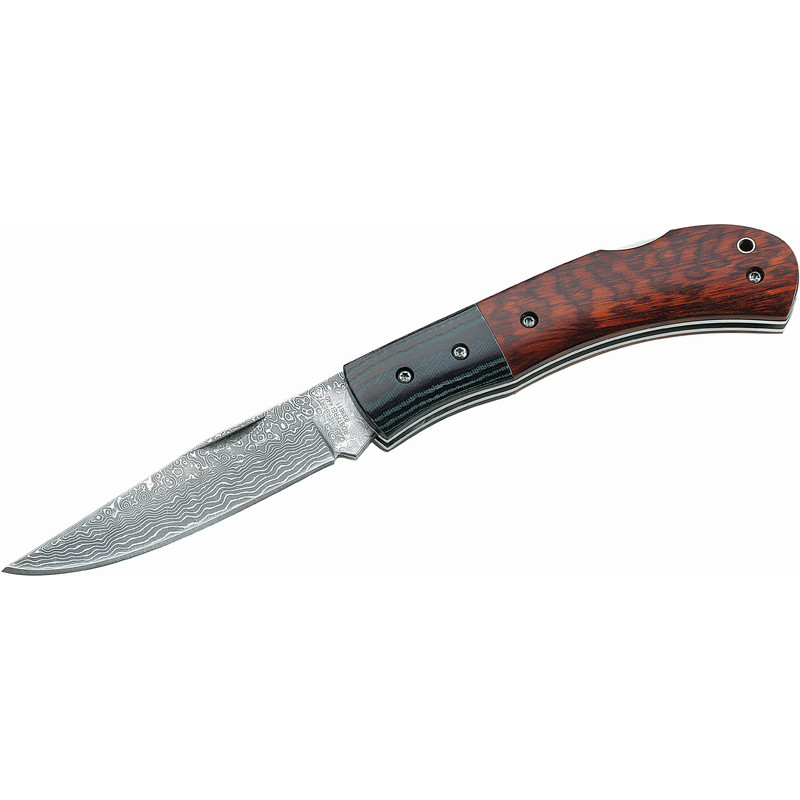 Couteaux Herbertz Couteau de poche, lame damassée , manche en amourette, N°  233611