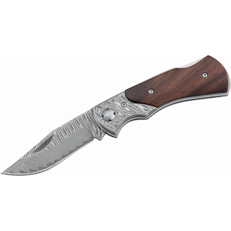 Couteaux Herbertz Couteau de poche damassé, manche en bois, n° 210110