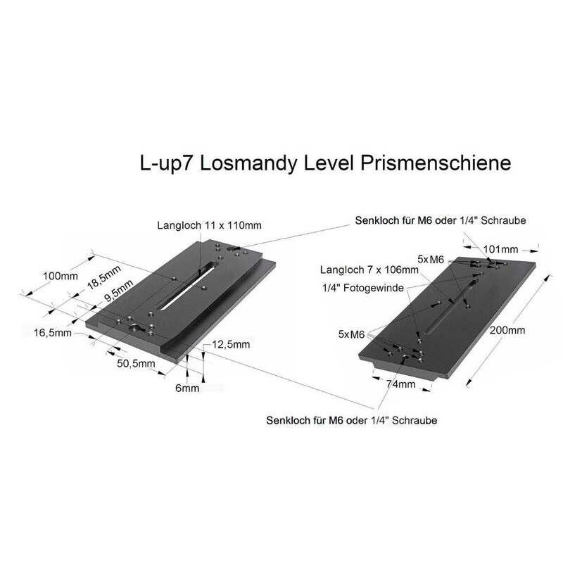 TS Optics Queue d'aronde mâle Losmandy 200 mm