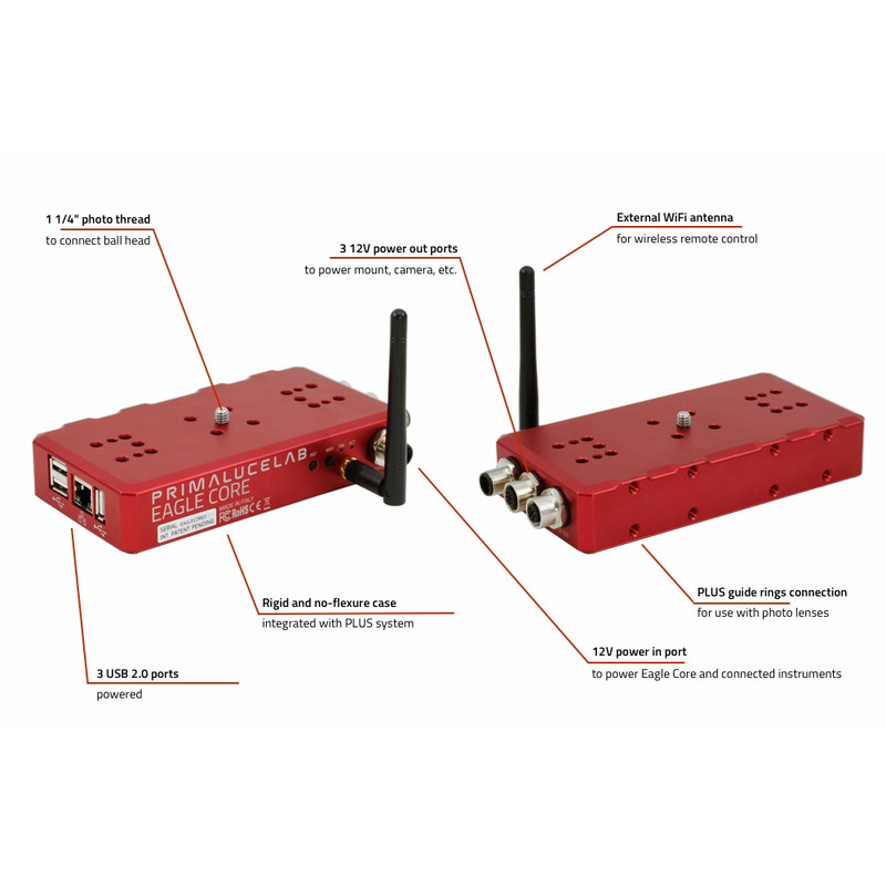 PrimaLuceLab Unité de commande EAGLE CORE pour l'astrophotographie evec les réflexes numériques