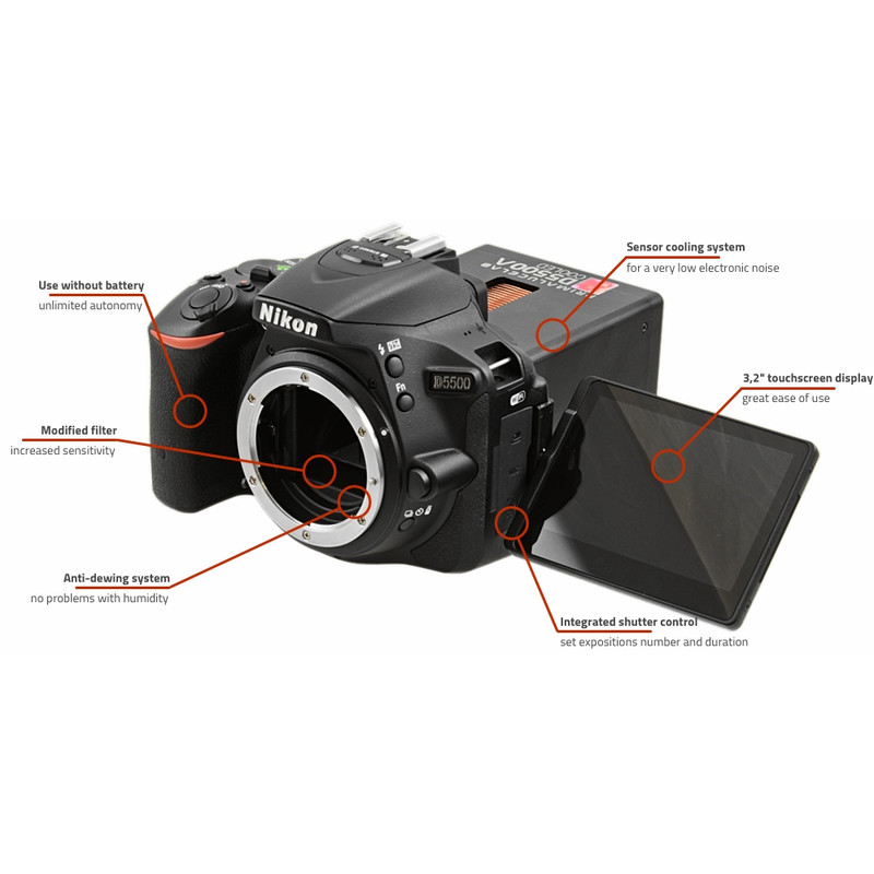 Caméra Nikon DSLR D5500a cooled