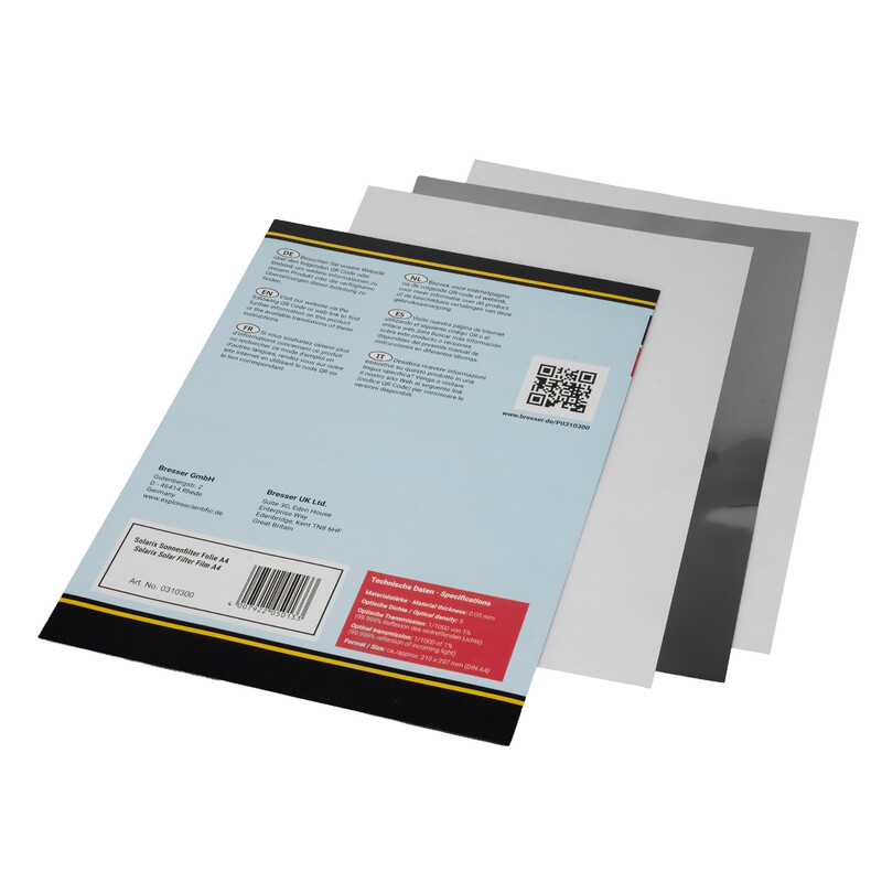 Explore Scientific Film filtre solaire Solarix en planches DIN A4, ND5