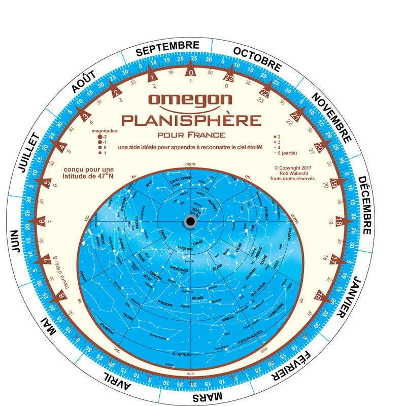 Omegon Planisphére du ciel 17,5cm / 47°