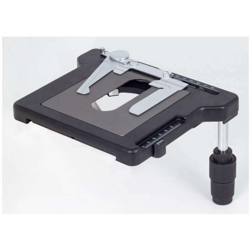 Motic Platine à chariot croisé, sans crémaillère, insert en céramique, 2 préparations, utilisable à droite ou à gauche (BA410E)