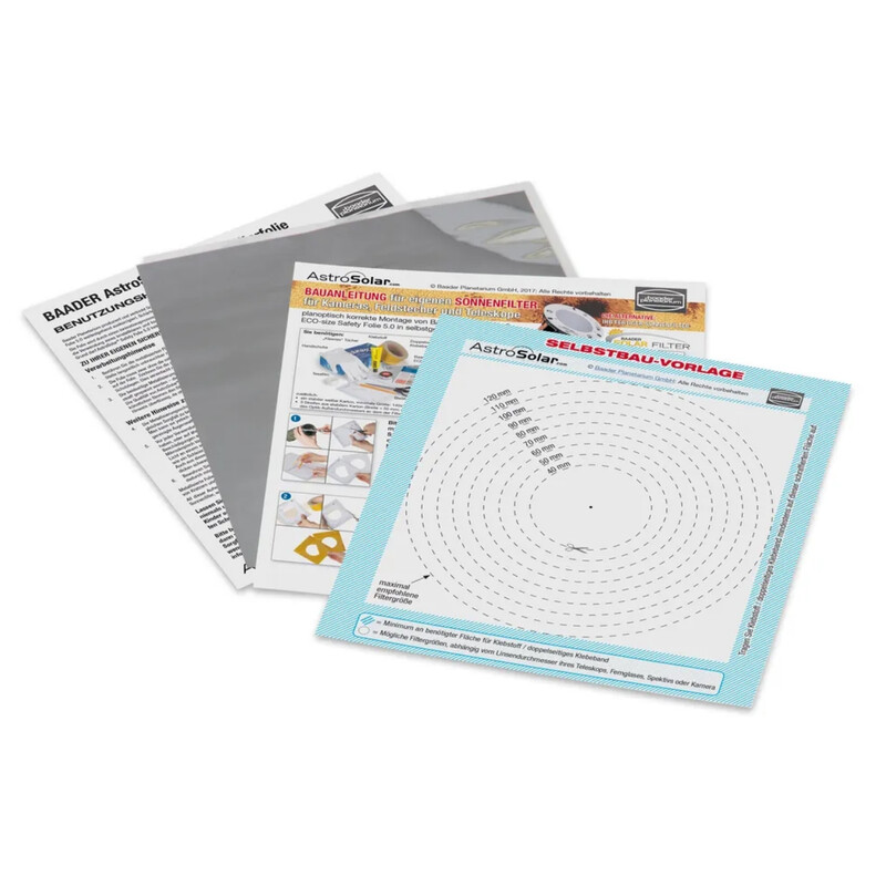 Feuille filtrante Baader Filterfolie AstroSolar® ECO-size Safety Folie OD 5.0, 140x155 mm