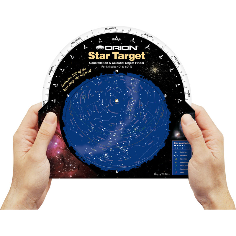 Carte du ciel Orion Star Target Planisphere 40-60 degree north