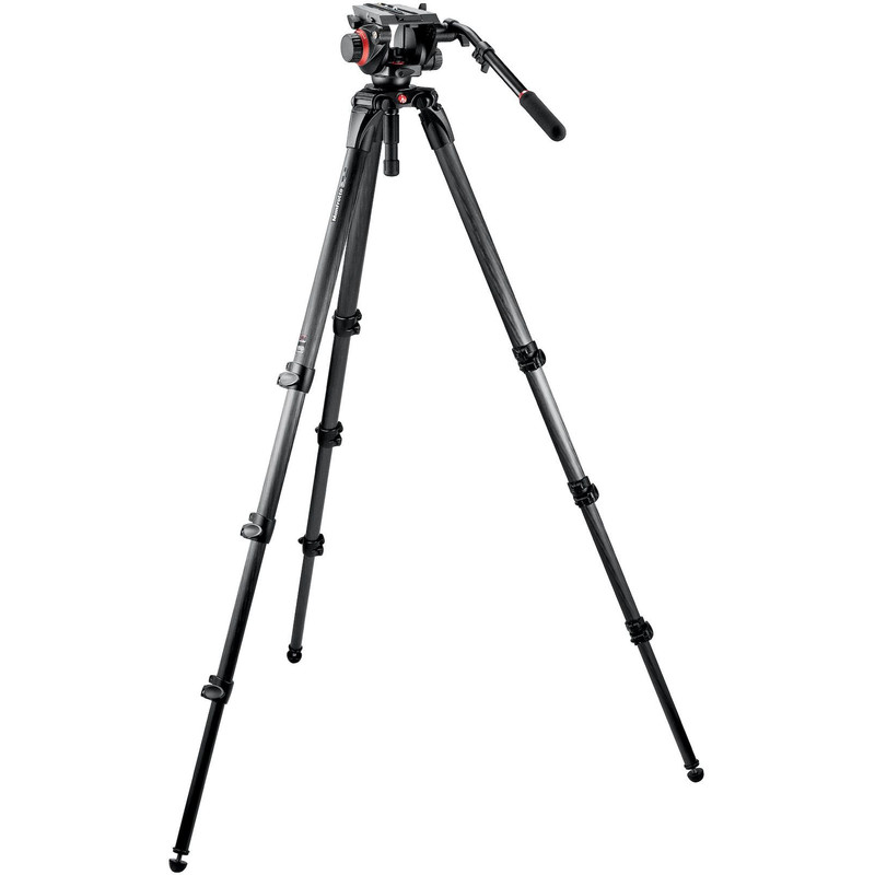 Trépied en carbone Manfrotto 504HD,536K avec rotule vidéo et niveau lumineux