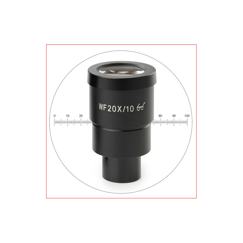 Euromex HWF 20x/10 mm oculaire avec micromètre, SB.6020-M (StereoBlue)