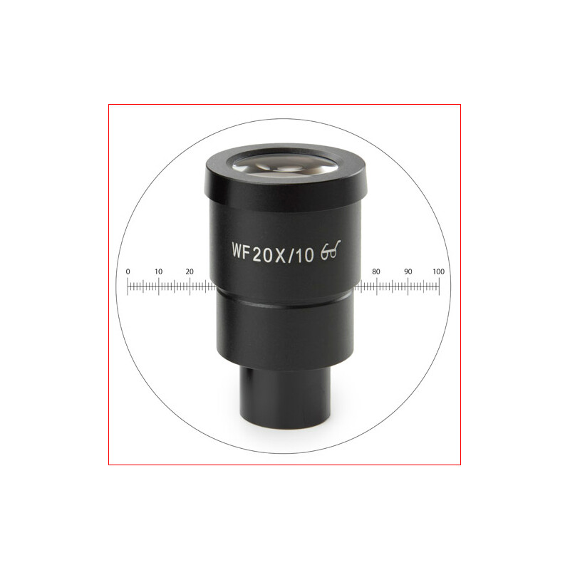 Oculaire de mesure Euromex HWF 20x/10 mm Okular mit Mikrometer, SB.6020-M (StereoBlue)