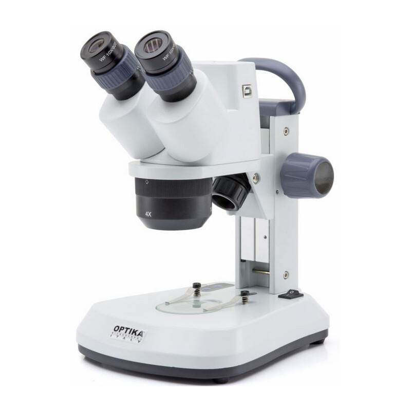 Microscope stéréoscopique Optika SFX-91D, bino, 10x, 20x, 40x, crémaillère, tête rotative, caméra 3MP