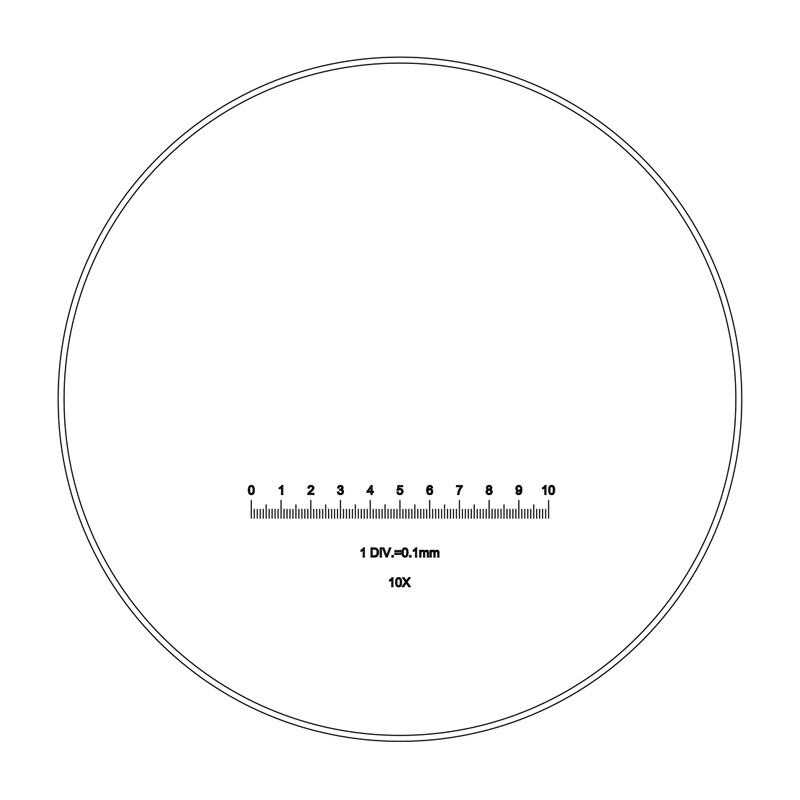 Plaque micrométrique Motic Réticule 100/10 mm, , Ø23 mm (pour SMZ-140)