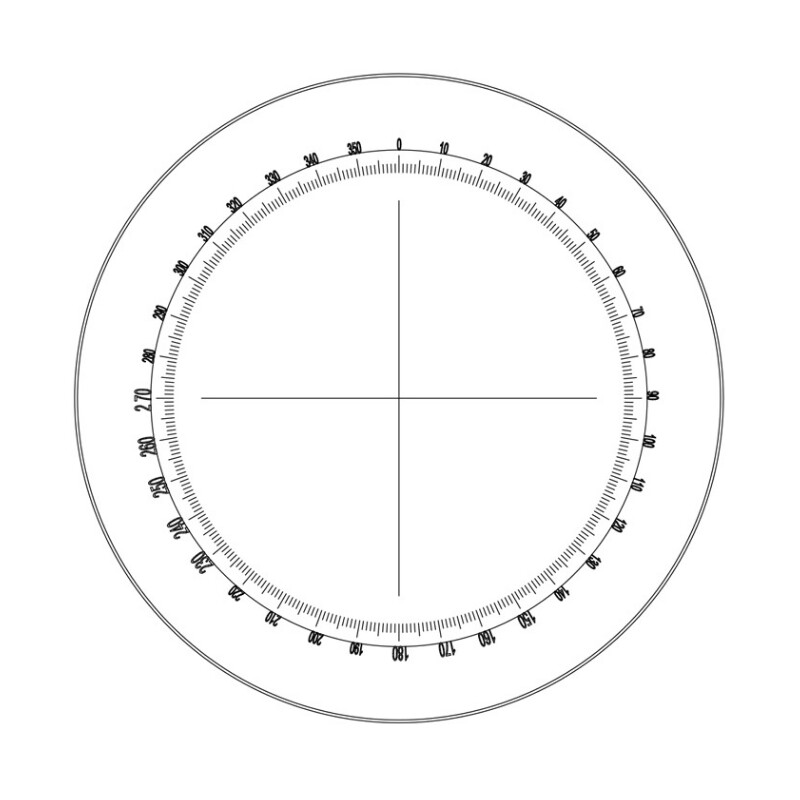 Motic Oculaire micromètre WF10X / 23 mm, 360º, gradation 30º et réticule en croix