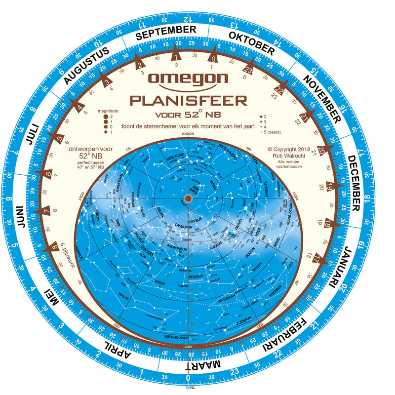 Omegon Carte du ciel Planisphère 25cm / 52°