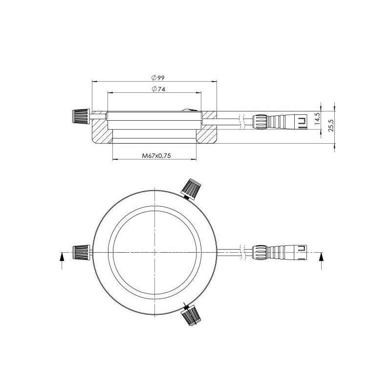 StarLight Opto-Electronics RL4-74-S4 R,  segment.,  rot (620 nm), Ø 74mm