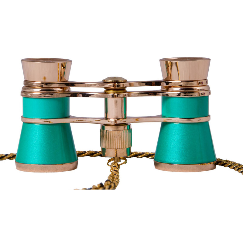 Jumelles de théâtre Levenhuk Broadway 3x25 vert avec chaîne et lampe LED