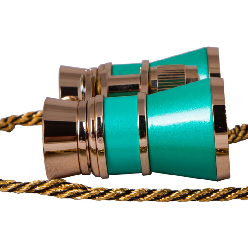 Jumelles de théâtre Levenhuk Broadway 3x25 vert avec chaîne et lampe LED