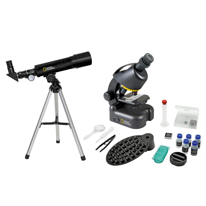 National Geographic Lunette astronomique compacte + microscope avec porte-Smartphone