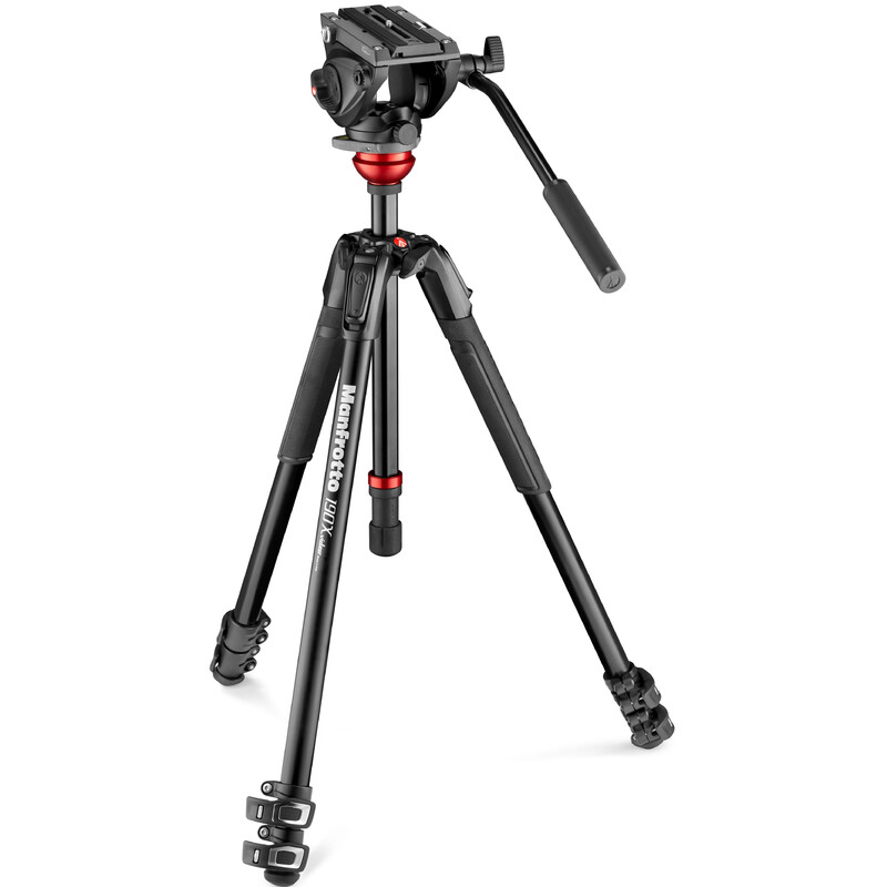 Trépied en aluminium Manfrotto MVH500AH,190X Alu Video Kit