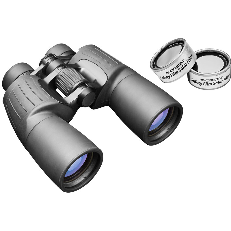 Jumelles Orion 10x50 E-Serie avec kit de filtres solaires