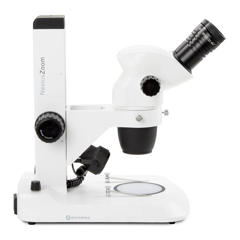 Microscope stéréo zoom Euromex NZ.1902-S, 6.7-45x, Zahnstange, Auf-u. Durchlicht, bino