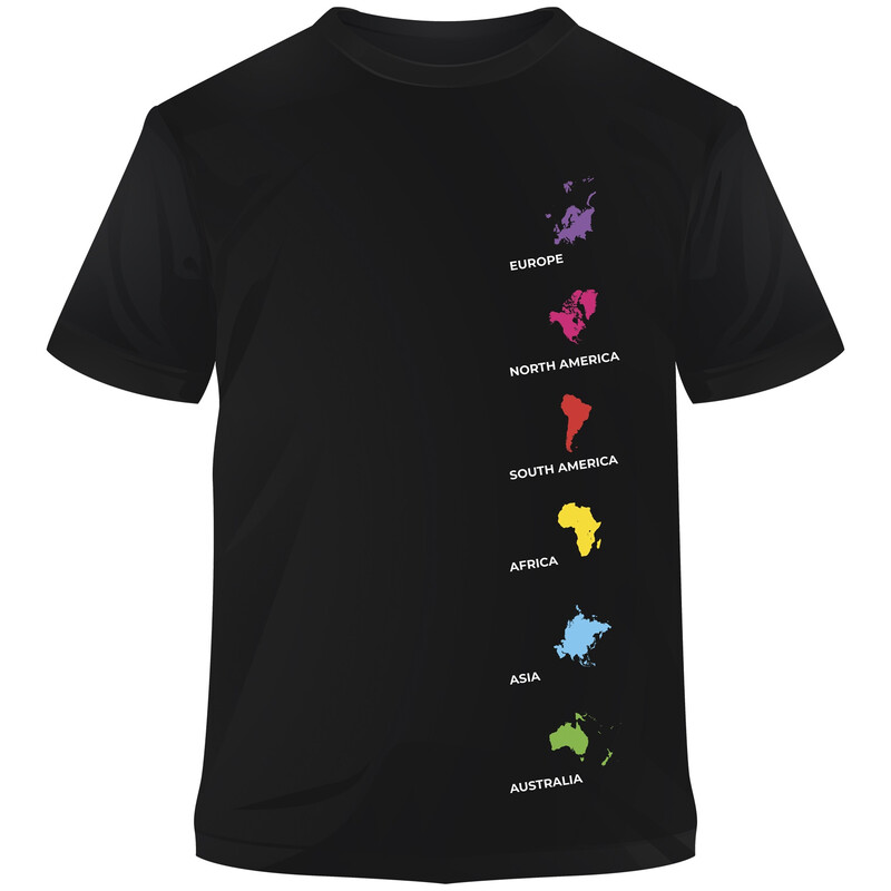 T-Shirt Stiefel Continents du monde XL